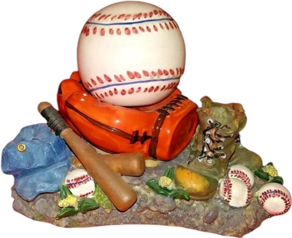 Baseball Salt & Pepper Shaker Set - Glove, Ball, Bat and Gear Theme, Vintage